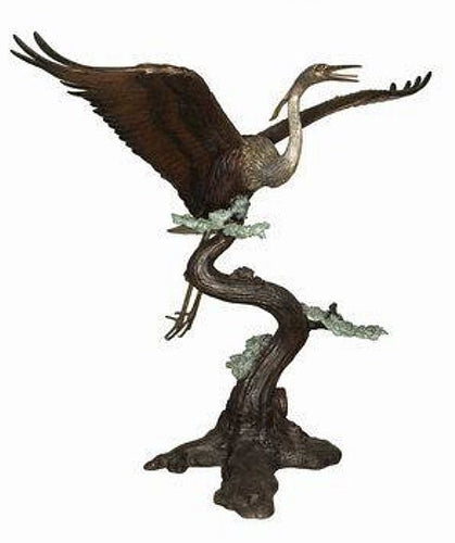 Monumental Crane Sculpture in Flight