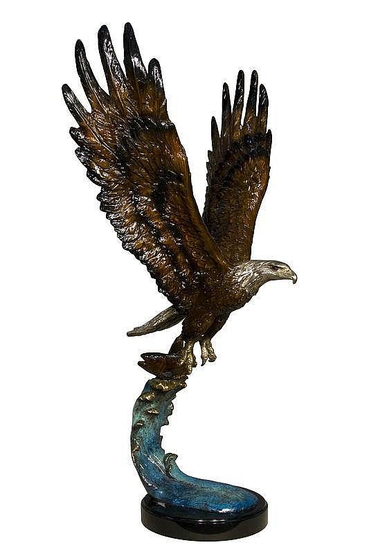 Eagle with Prey Bronze Sculpture