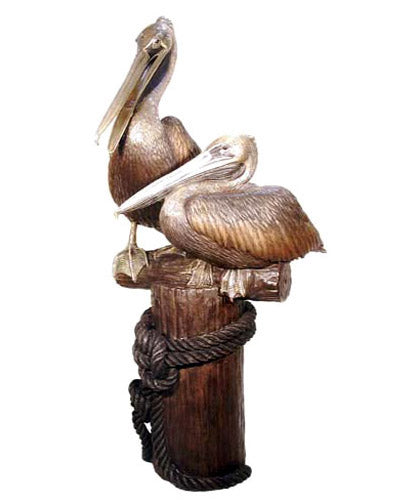 Life Size Pelican Couple on Piling
