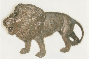 Majestic Walking Lion Sculpture in Bronze