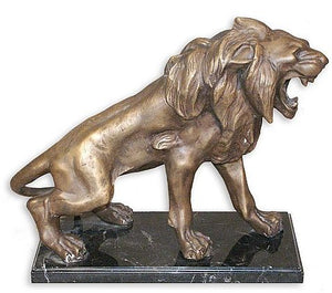 Roaring Lion on Marble Base