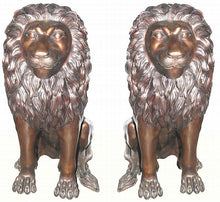 Load image into Gallery viewer, Set of Male Lion Sculptures - Bronze