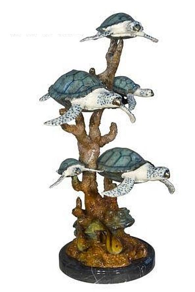 Family of Sea Turtles Bronze Sculpture