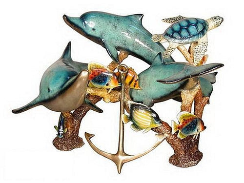 Dolphin Table Base with Anchor