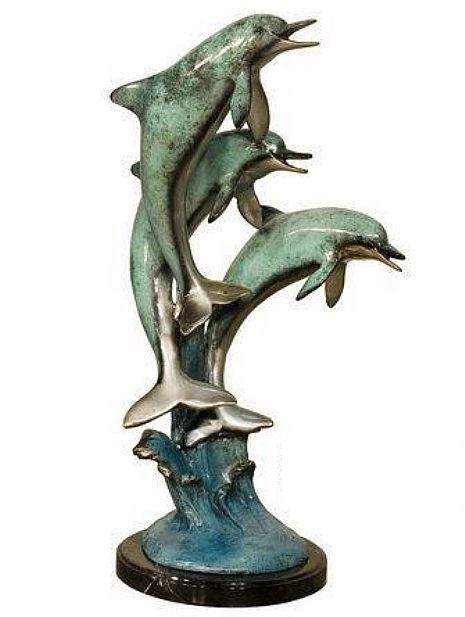 Three Dolphins at Play Tabletop Sculpture