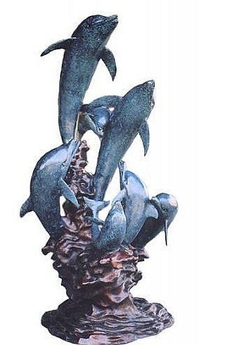 Life Size Dolphin Fountain Sculpture