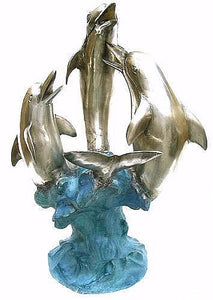 Three Rising Dolphins Bronze Sculpture