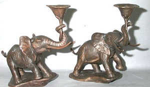 Pair of Elephant Candle Holders