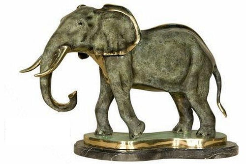 Majestic Elephant Sculpture on Base