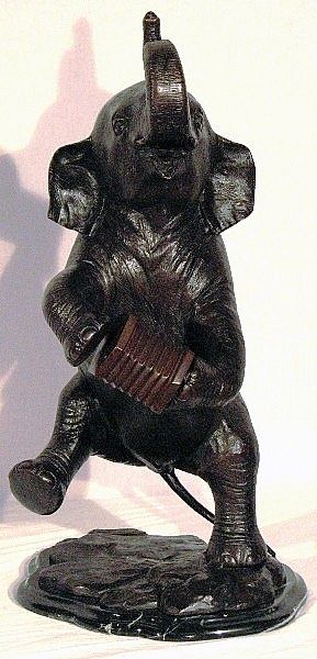 Elephant Playing Music Statue