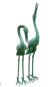 Garden Crane Sculptures - Bronze