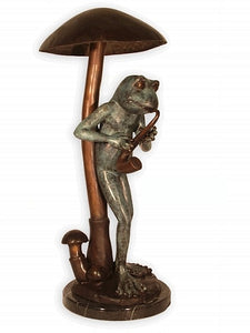Frog with Saxophone Statue