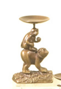 Mother and Baby Monkey Candle Holder