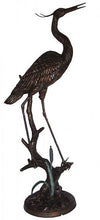Load image into Gallery viewer, Heron on a Branch Fountain Statue