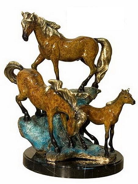 Horses on a Mountain in Patina Finish