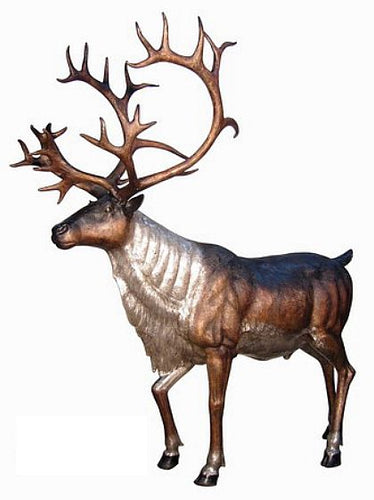 Majestic Caribou Deer Bronze Sculpture - Life Size