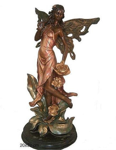 Summer Rose Fairy Bronze Sculpture with Base